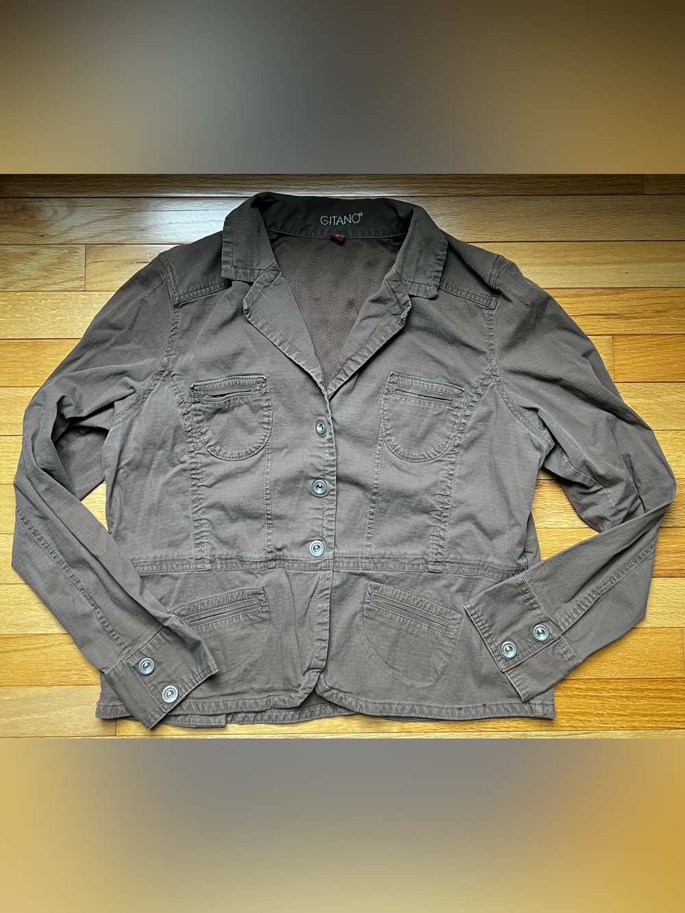 Gitano Chocolate Brown Button-Front Jacket
